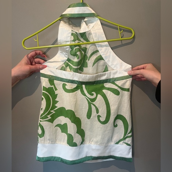 Rare! Vtg Sleeveless high Collar top with satin accents - Picture 3 of 8